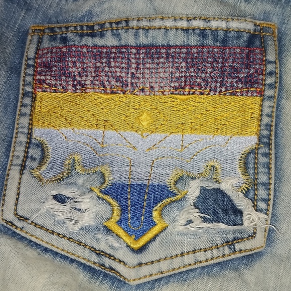 EUC Vintage 34w Motor Oil Wide Leg 90's Baggy Jeans - Picture 8 of 15